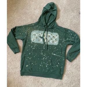 VS PINK Hoodie Sweatshirt - Acid Wash - Pine Green - size Medium -